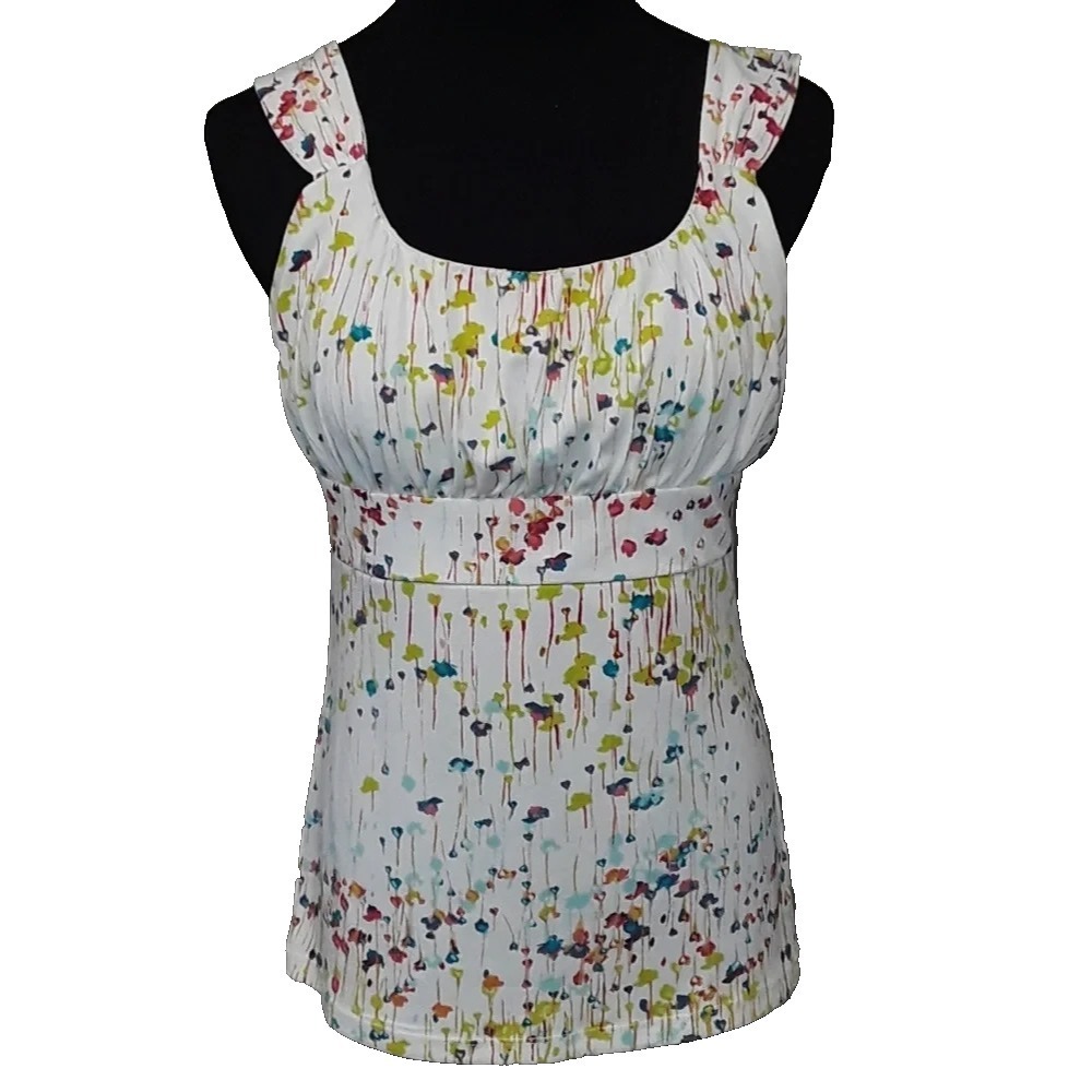 Vintage Y2K‎ Ann Taylor Babydoll Tank Top Womens Small Floral Artsy Coquette